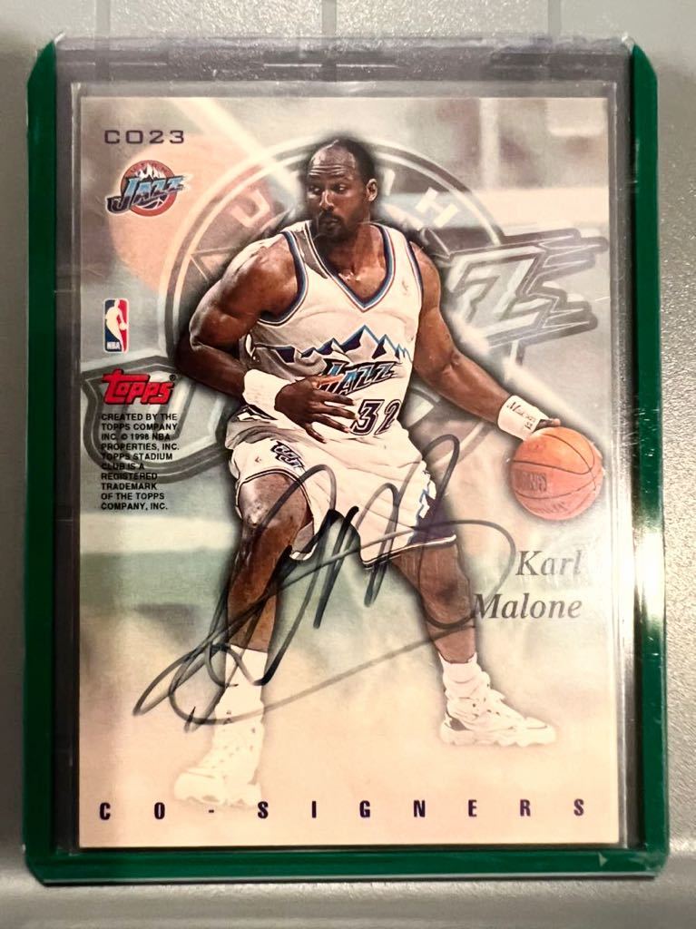 激レア直書 Auto 1998 Topps Karl Malone カール・マローン Keith Van Horn NBA サイン Jazz Nets ユタジャズ バスケ Panini All-star HOF_画像1