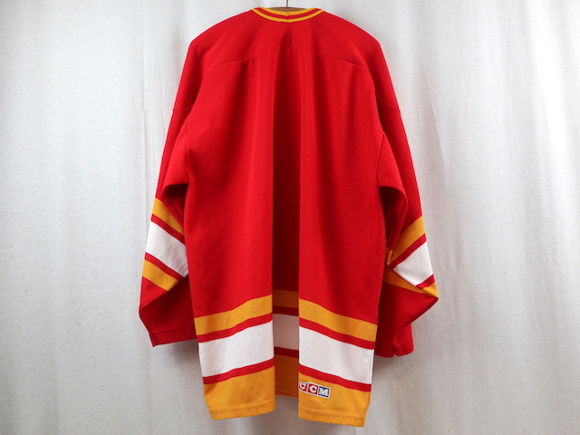 USA製 CCM NHL カルガリー・フレームス ユニフォーム(XL)ホッケージャージ_画像6