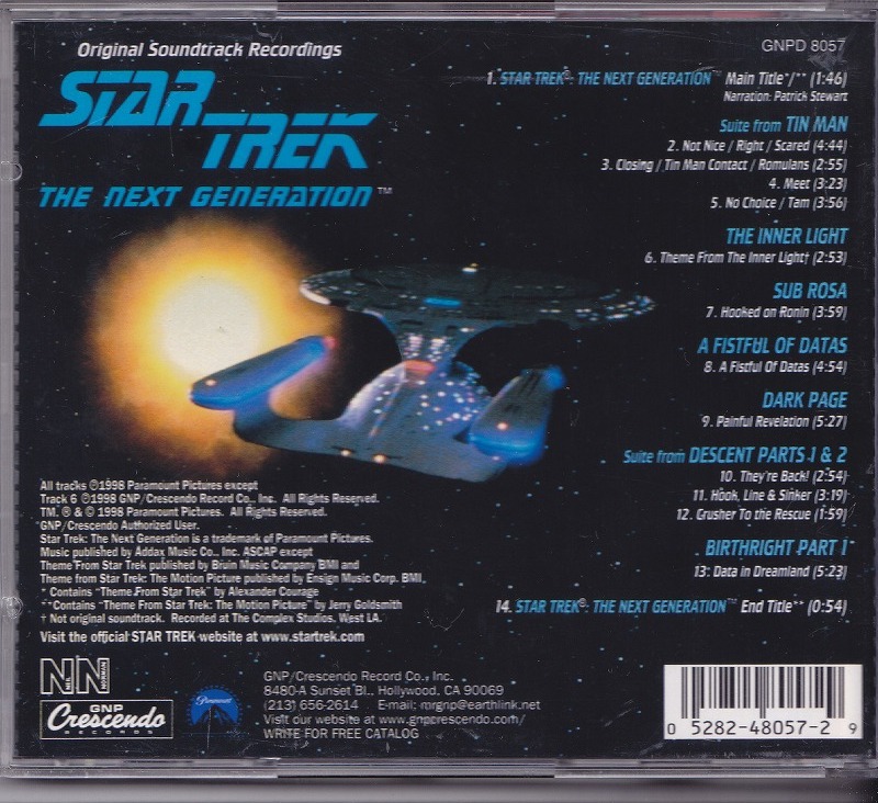 STAR TREK / スタートレック / THE NEXT GENERATION /US盤/中古CD!!56211の画像2