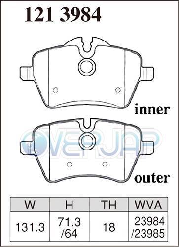 M1213984 / 1254290 DIXCEL Mタイプ ブレーキパッド 1台分セット BMW MINI COUPE(R58) SX16S 2011/9～ COOPER S Standard Brake_画像2