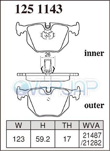 P1251143 DIXCEL プレミアム ブレーキパッド リヤ用 BMW E85/E86 Z4 BT32/DU32 2006/4～2009/4 M3.2 COUPE&ROADSTER_画像2