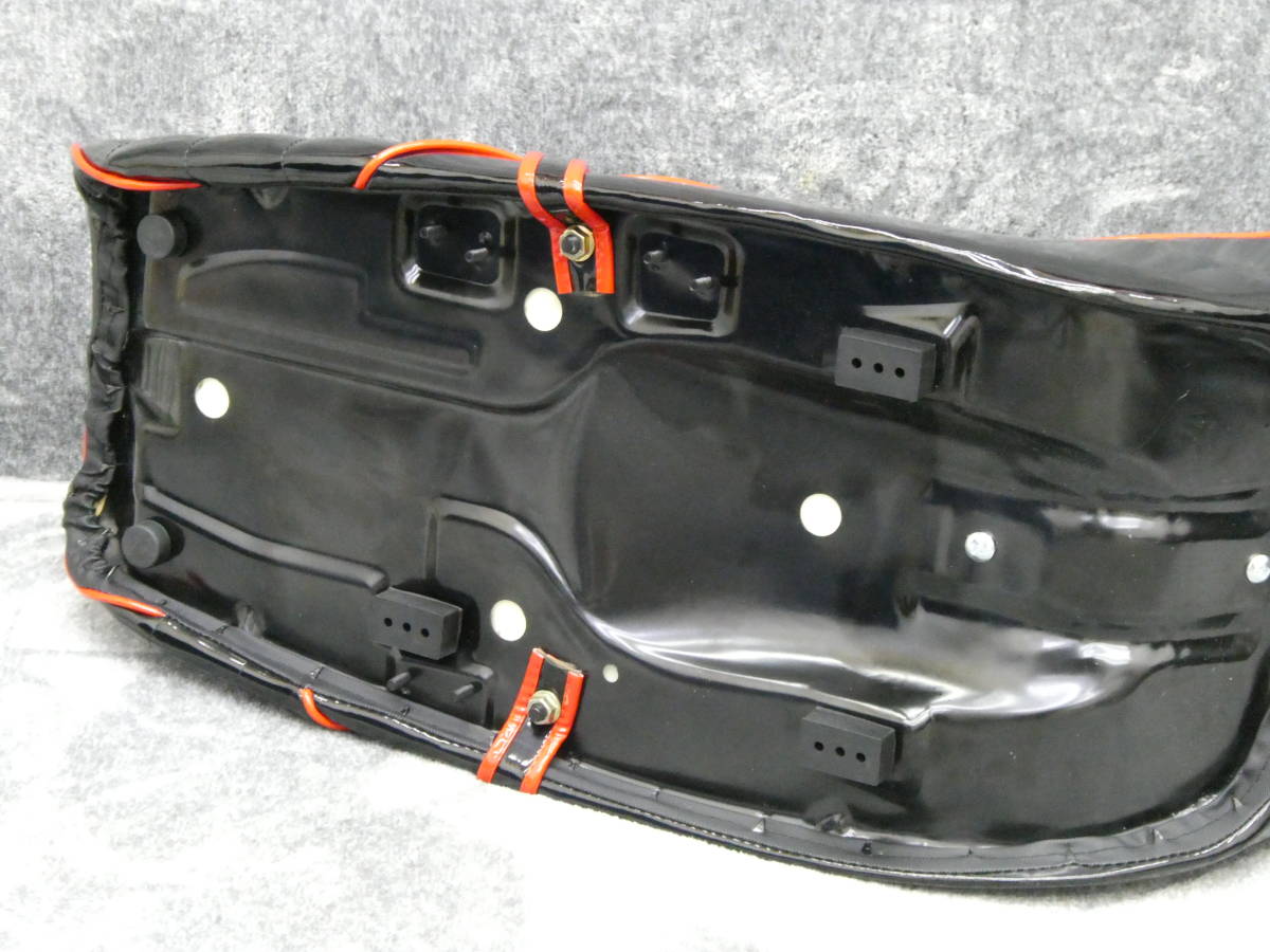 GS400 黒赤エナ 50cm 三段シート/補強入 あんこ抜き 完成品 GS400E 鉄ベース 段シート タンデム へっぽこ社長 外装_画像8