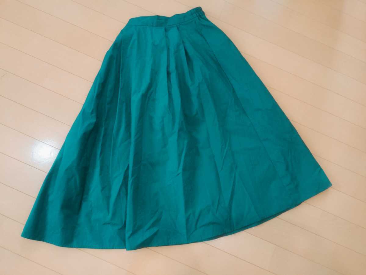 GU　緑スカート　Ｍ　ウエストゴム_画像1