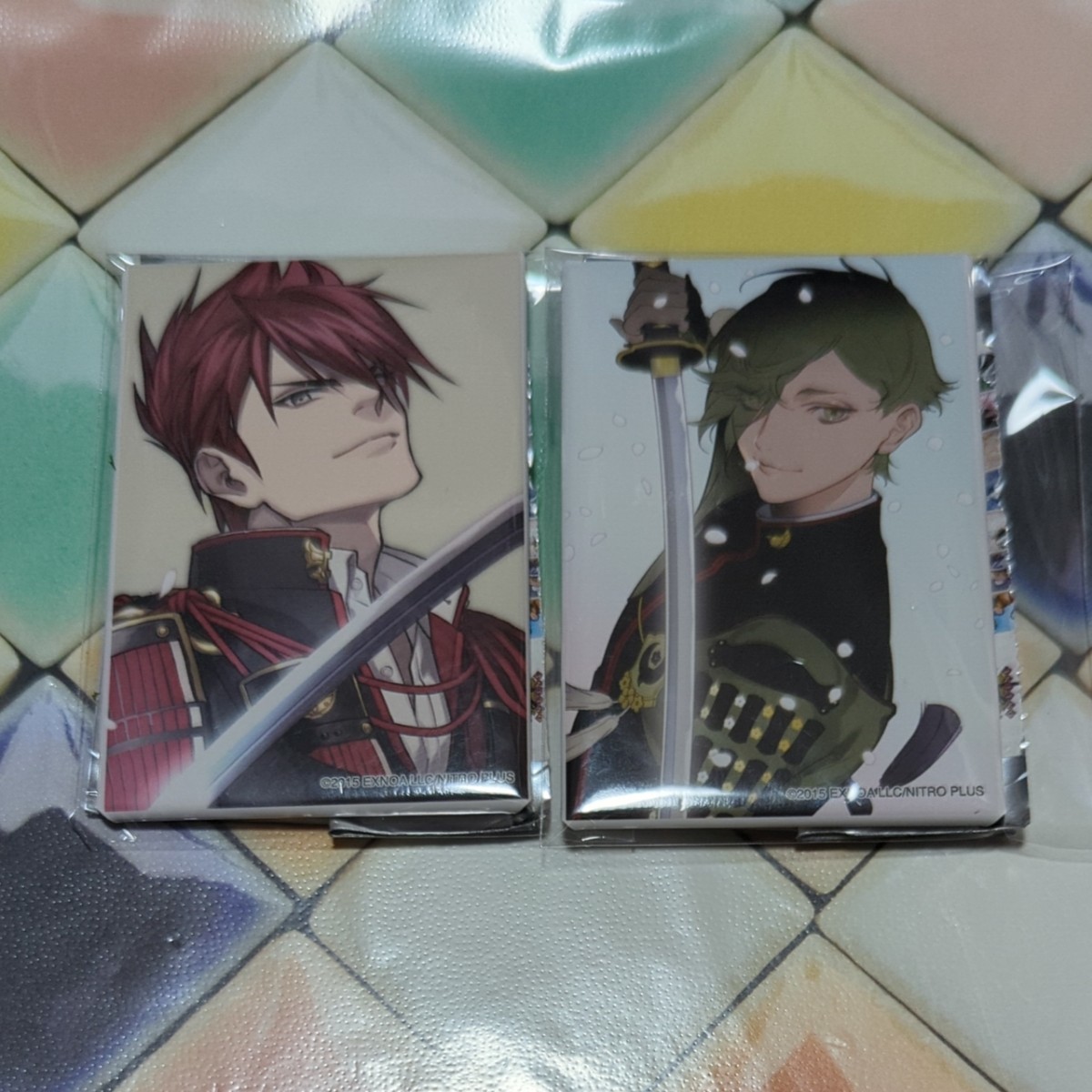 刀剣乱舞 絵巻スクエア缶バッジ 二周年祝画 大包平 鶯丸