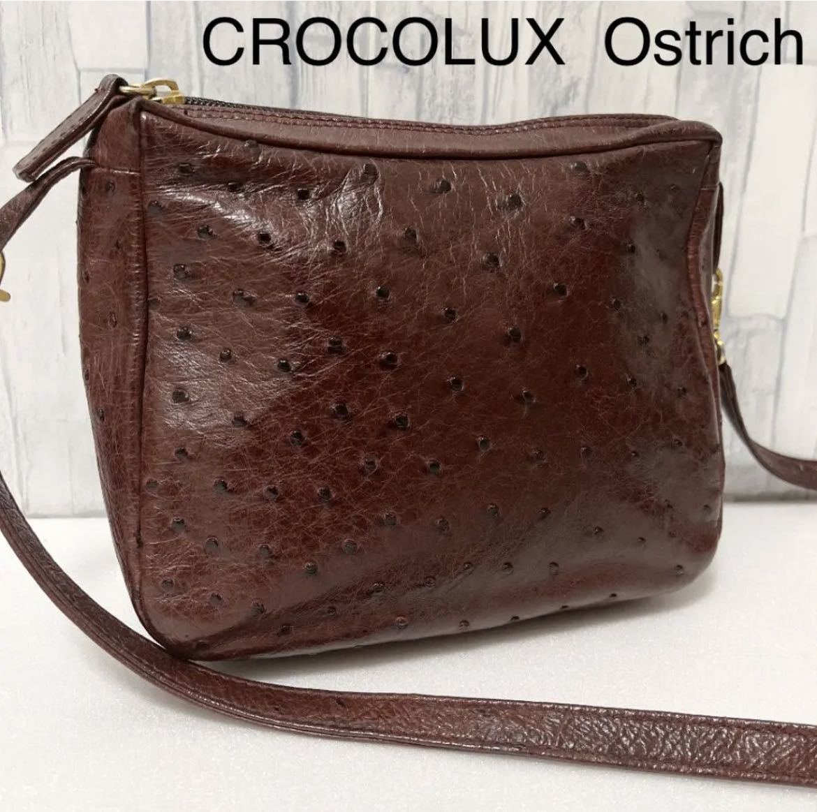 CROCOLUX クロコラックス Ostrich オーストリッチ イタリア製 ミニ 