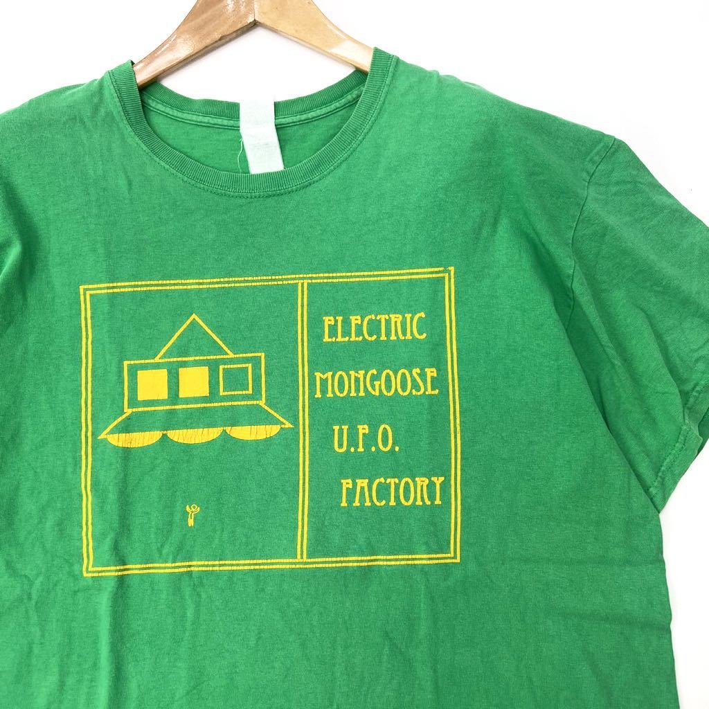 Electric Mongoose U.F.O. Factory ☆ エレクトリック マングース Tシャツ グリーン XL相当 日本のインストバンド♪ デザイン最高◎■S228_画像2