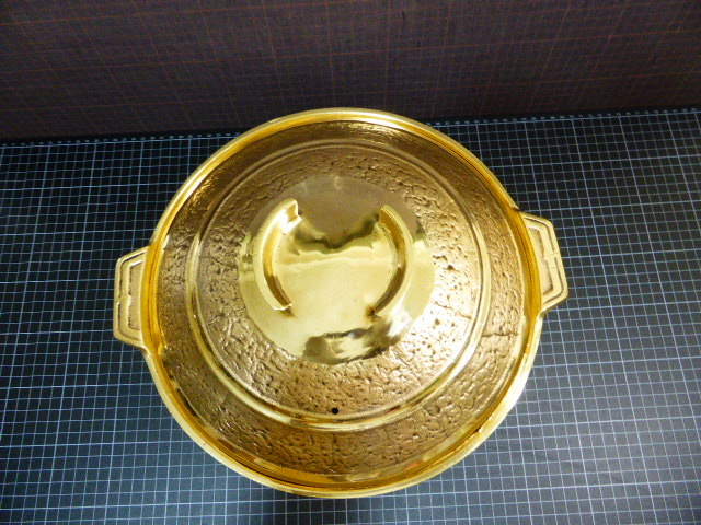 458 砲金鍋 銅鍋 天ぷら鍋 外径299㎜ 深さ96㎜ 重さ3570g 内径290