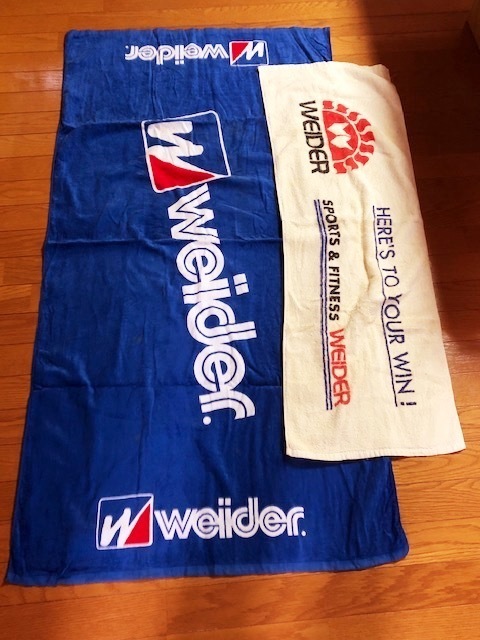 ** Vintage (1990 period ) dead stock old clothes **weiderwida-* large size towel 2 pieces set * muscle * and * fitness 