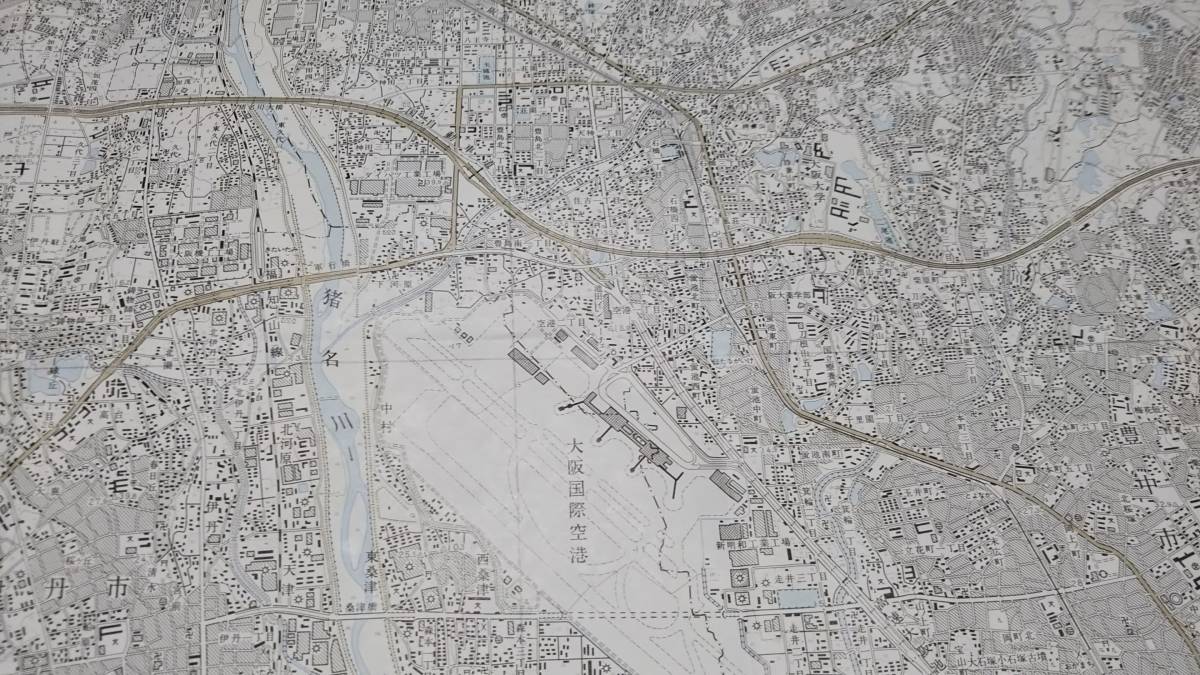 　古地図 　伊丹　兵庫県　地図　資料　46×57cm　　大正12年測量　　昭和53年印刷　発行　B_画像2