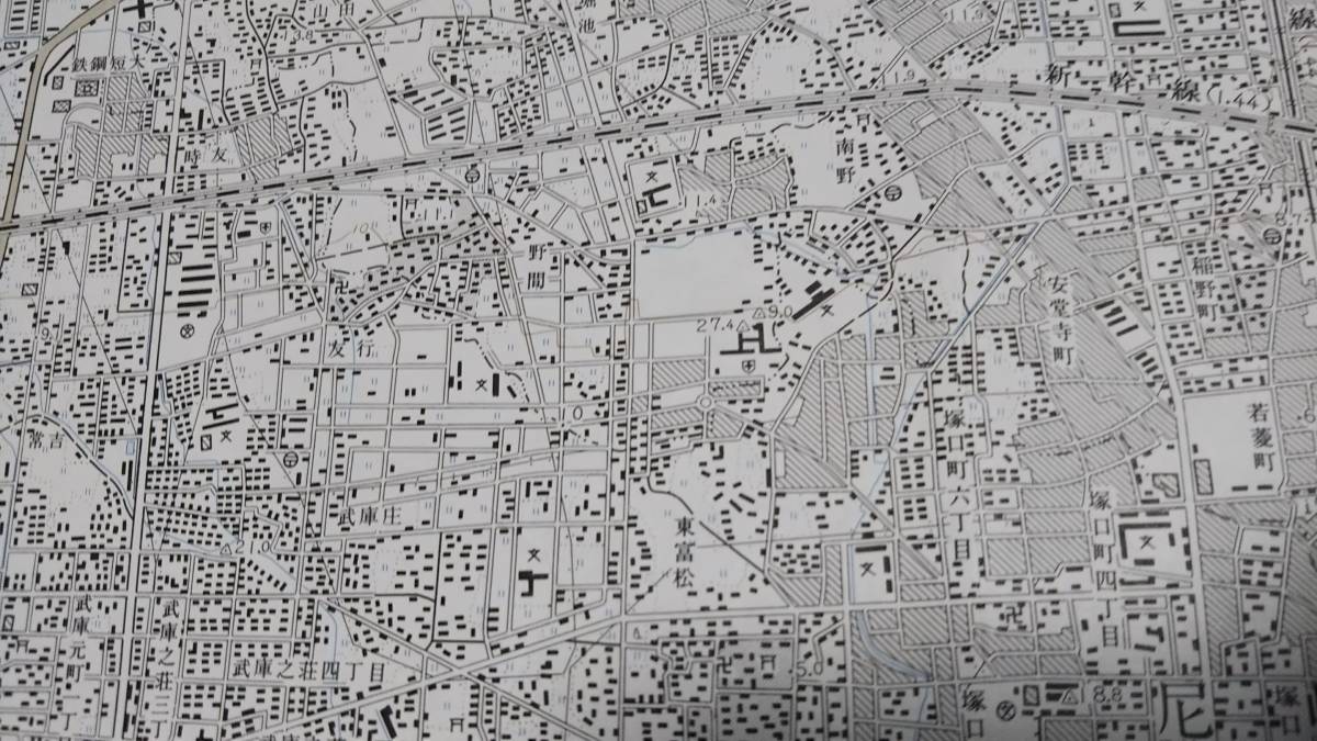 　古地図 　伊丹　兵庫県　地図　資料　46×57cm　　大正12年測量　　昭和53年印刷　発行　B_画像4