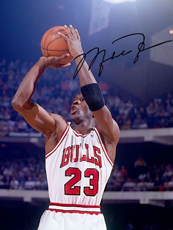 【送料無料】NBA マイケルジョーダン 高画質 サイン フォト ★☆★シカゴ・ブルズ ＃23の画像2