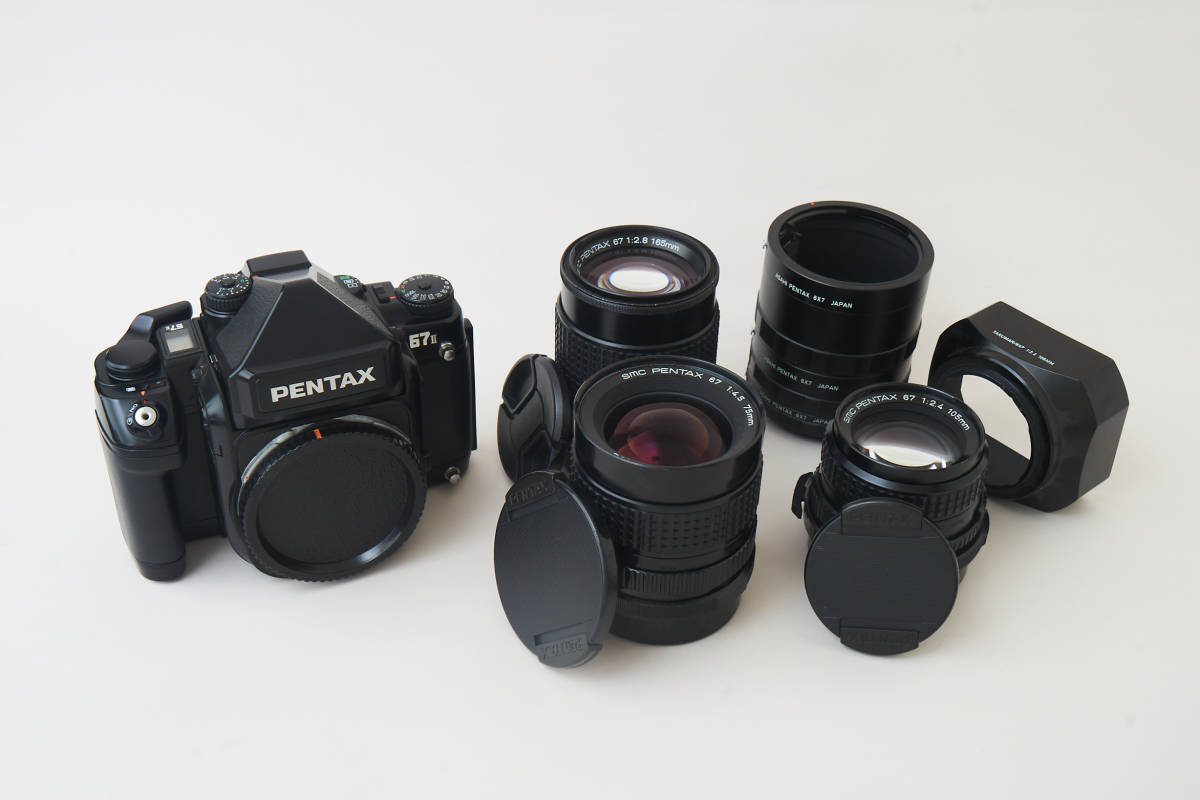 販売純正品 PENTAX 専用ケース付き 1:2.4/105 TAKUMAR 6x7 フィルムカメラ