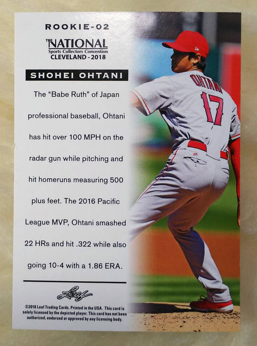 PayPayフリマ｜大谷翔平 ルーキーカード NSCC 2018 Leaf NATIONAL Sports Collectors Convention  ROOKIE-02 MLB エンゼルス カード トレカ 3273-2