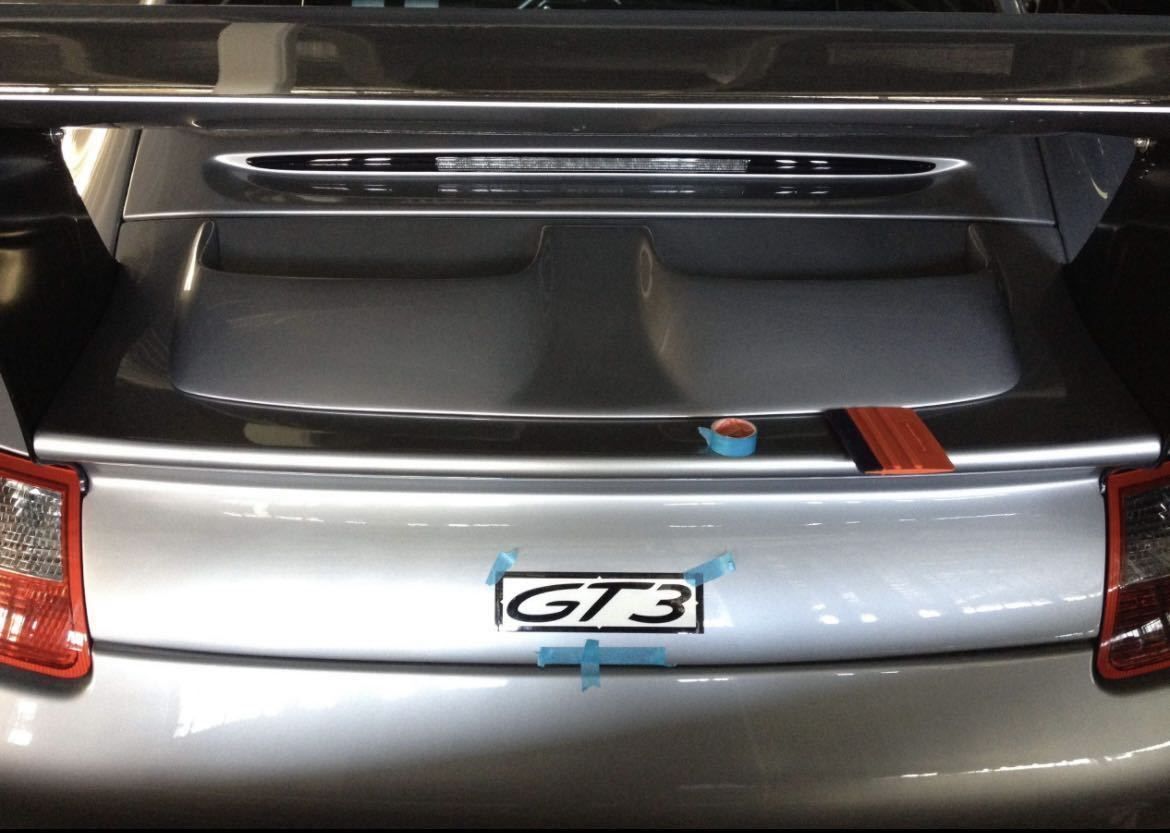 ポルシェ GT3 カッティングステッカー 黒 997 996 GT3RS 991 ステッカー リアフード リア デッキリッド エンブレム サーキット 軽量可 ロゴ_画像3