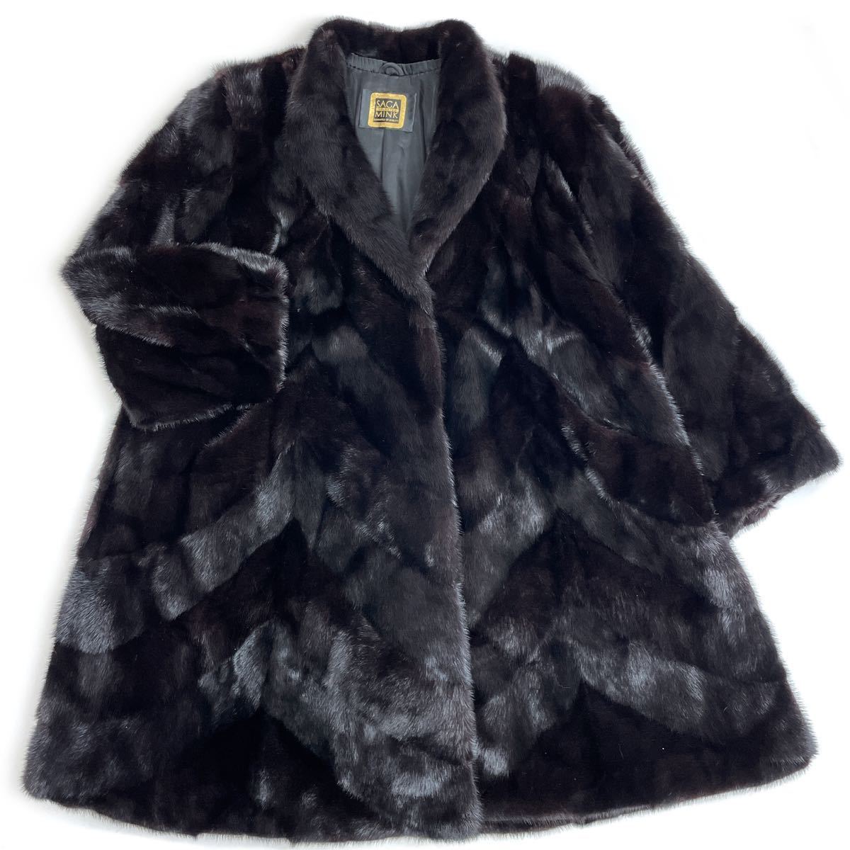 美品◇SAGA MINK サガミンク◇ブラックミンク リアルファー 本毛皮