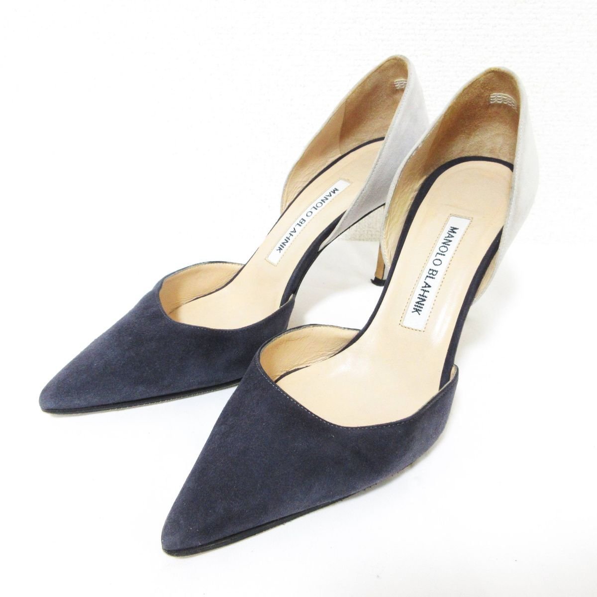 ラッピング不可】 良品 MANOLO BLAHNIK マノロブラニク スエード