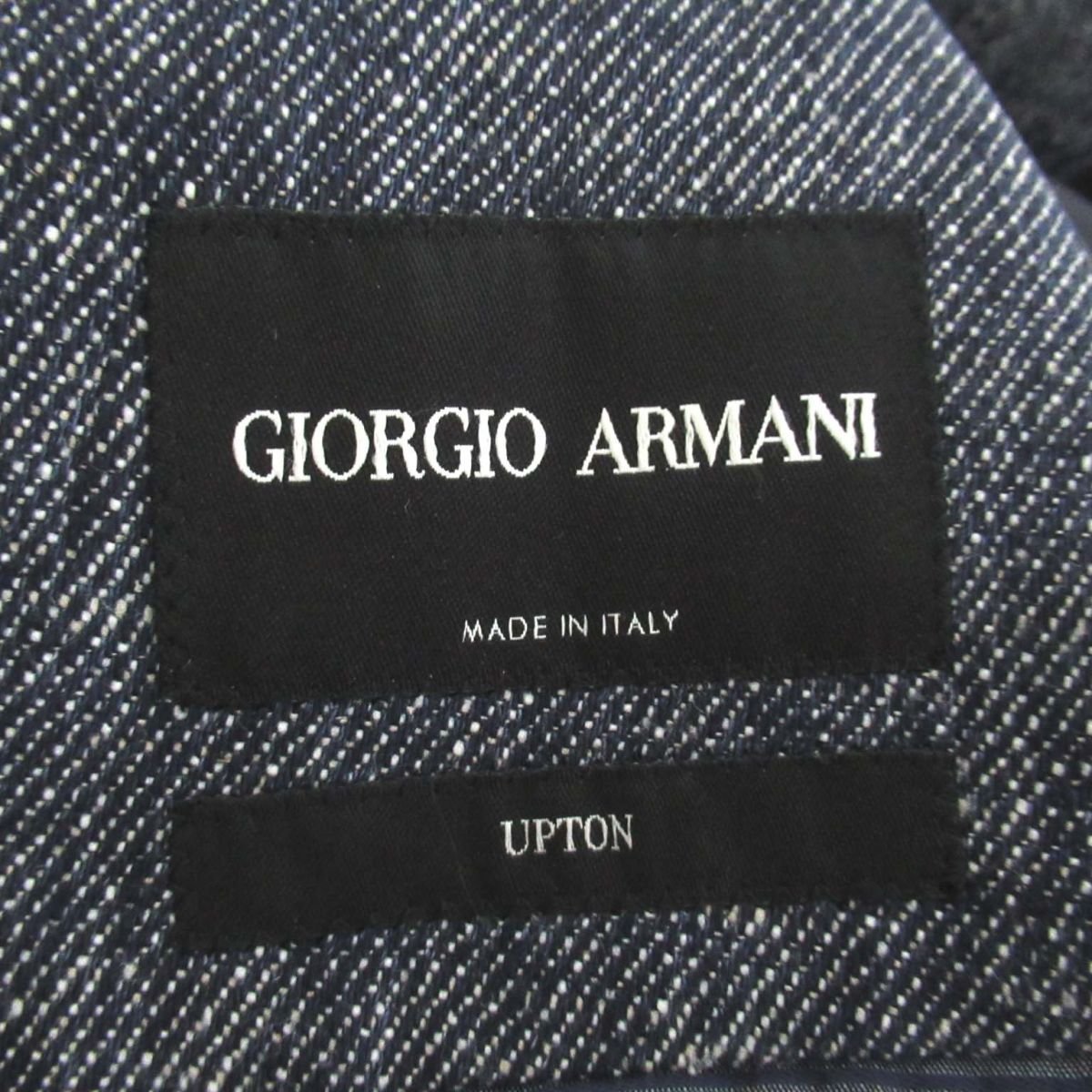  прекрасный товар 21SS GIORGIO ARMANIjoru geo Armani UPTON двойной linen хлопок tailored jacket 46R темно-синий серия C0801