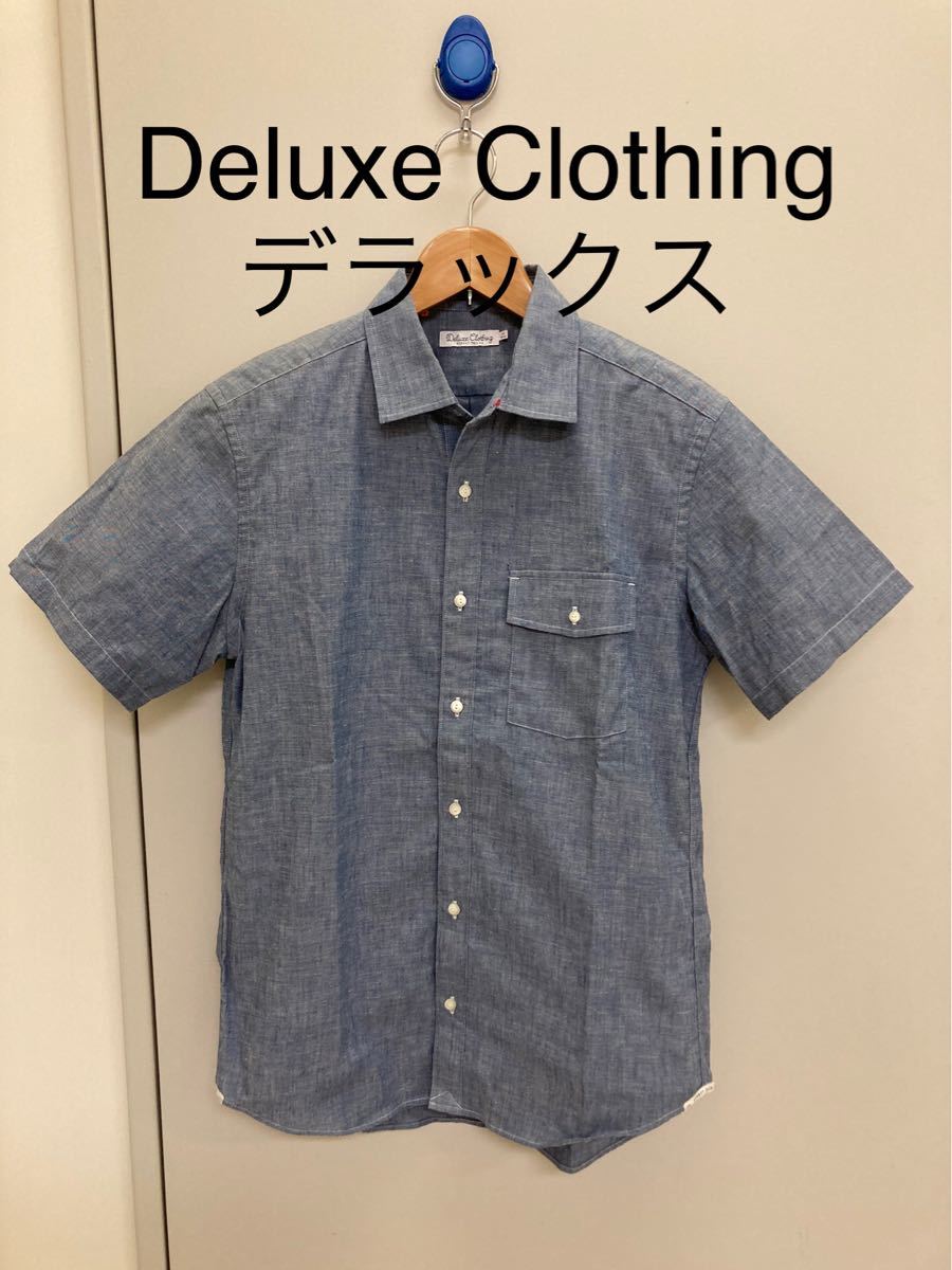 デラックス　Deluxe Clothing デニムシャツ　 インディゴ 半袖シャツ デニムシャツ ワークシャツ 半袖