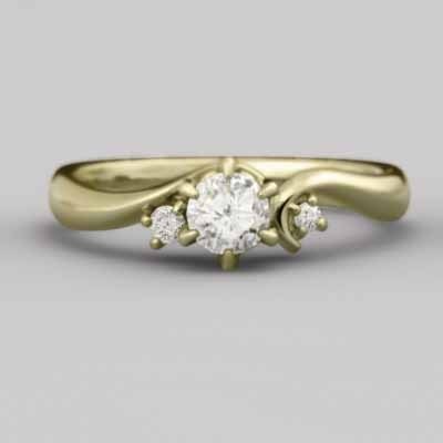 オーダーメイド 結婚指輪 にも ダイヤモンド 4月誕生石 18金イエローゴールド_画像3