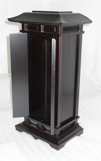 【特別販売品】黒檀 春日厨子(屋根幅27.5cm高53cm奥19.5cm)長期在庫品の為、特価セール価格 木製高級仏具通販 管理番号「7424」_画像4