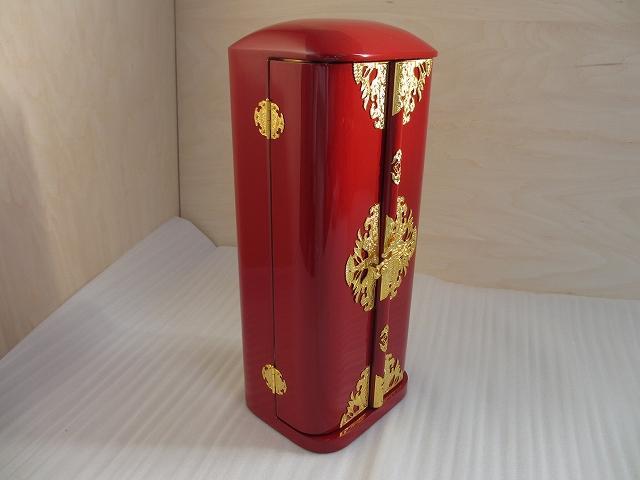 【展示品特価販売】朱塗り丸厨子 高さ約41センチ 木製仏具 国産品ですのでご安心ください 限定数量販売 (管理番号8027)_画像3
