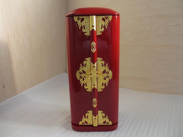 50%OFF 【展示品特価販売】朱塗り丸厨子 国産品ですのでご安心ください 限定数量販売 (管理番号8027) 高さ約41センチ 木製仏具 仏具一般
