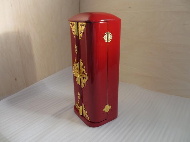 【展示品特価販売】朱塗り丸厨子 高さ約41センチ 木製仏具 国産品ですのでご安心ください 限定数量販売 (管理番号8027)_画像4