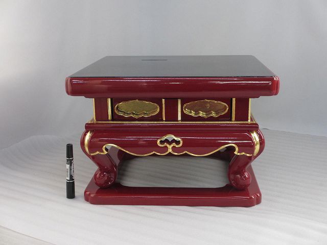 Bibian 比比昂- 【特別販売品】朱塗り外陣香炉台傷有(幅約48cm Bibian 比比昂- 【特別販売品】朱塗り外陣香炉台傷有(幅約48cm