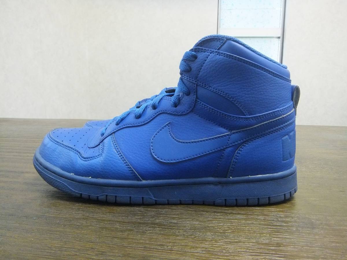 美品 NIKE ナイキ レザー ハイカットスニーカー 青 26 5cm ALL 美品 NIKE ナイキ レザー ハイカットスニーカー 青 26 5cm ALL