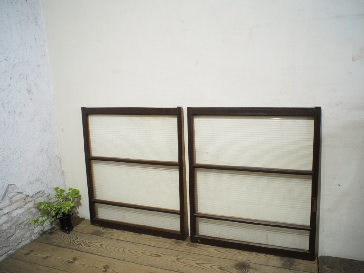 品質は非常に良い タF0042◇【H87cm×W75cm】×2枚◇可愛いモールガラス