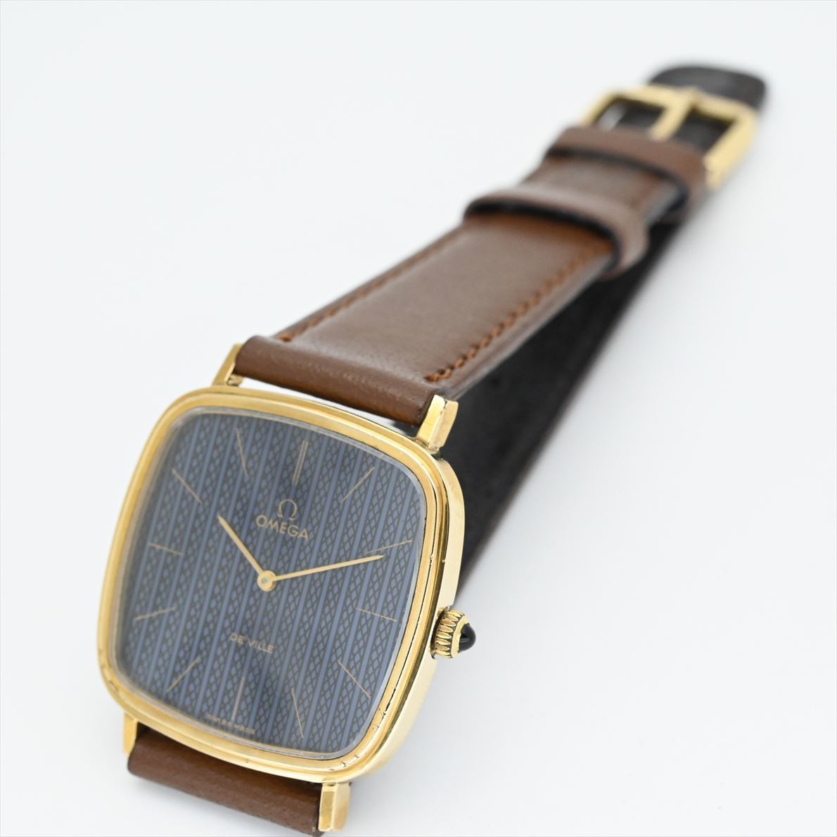 オメガ/OMEGA●デビル 1968年製 Cal.625 Ref.111.0118 手巻き メンズ腕時計 アンティーク/ビンテージ 青ブルー 角型 2針 変わり文字盤_画像6