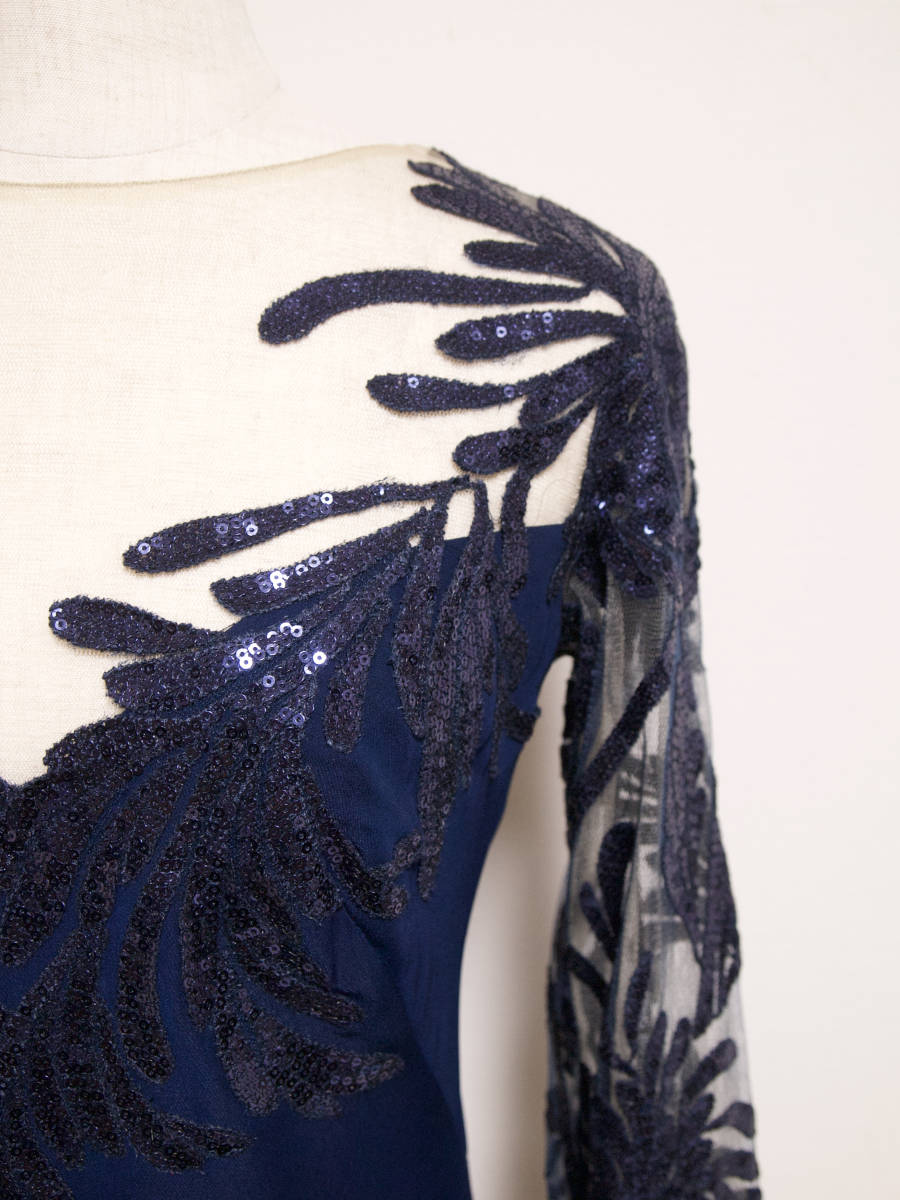 TADASHI SHOJI タダシショージ NAVY & BEIGE ロングフォーマル TADASHI SHOJI タダシショージ NAVY & BEIGE ロングフォーマル