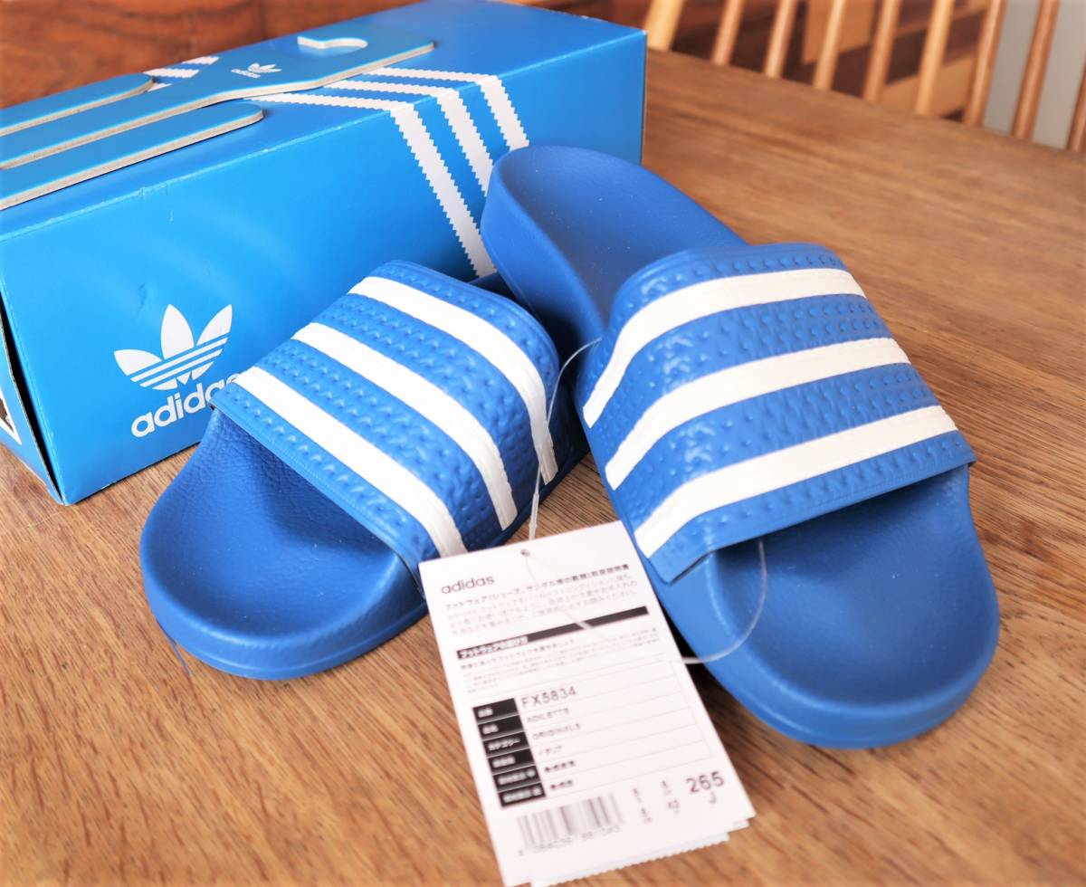 未使用新品! イタリア製 adidas ADILETTE ORIGINALS アディダス アディレッタ オリジナルス シャワーサンダル 青 8_画像1