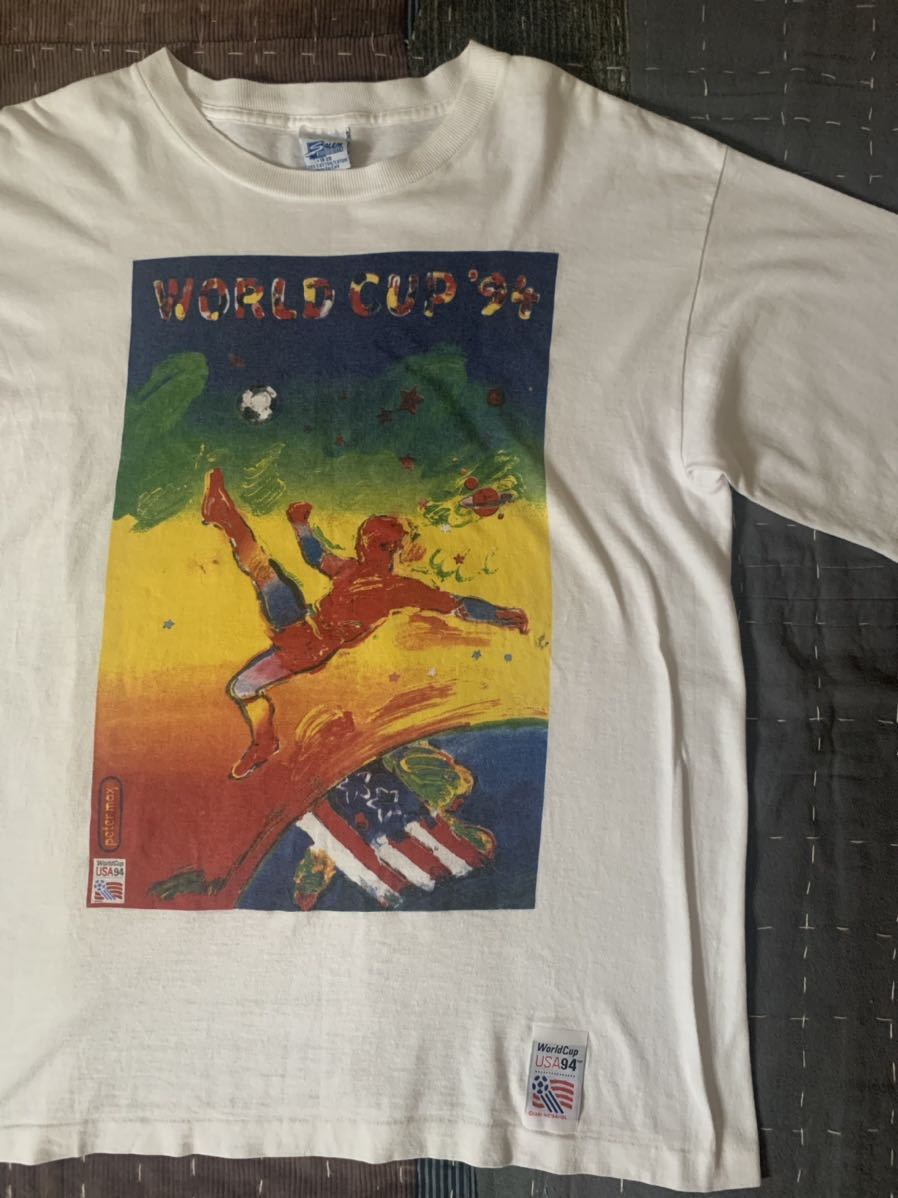 90s 1994 ピーターマックス vintage Tシャツ petermax アート アメリカ ワールドカップ サッカー_画像1