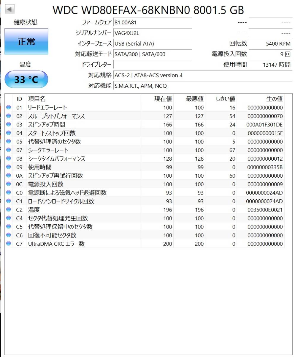 DIGA AVコマンド対応8TBHDD WD80EFAX】修理 換装 増量 DIGA用8TB DMR