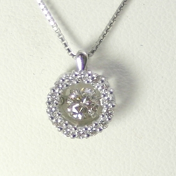 ダンシングストーン ダイヤモンド ネックレス 一粒 0.4ct 鑑定書付 ...
