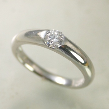 婚約指輪 ダイヤモンド 0.4カラット プラチナ 鑑定書付 0.428ct Dカラー VVS1クラス 3EXカット H&C CGL T0882-4268 HKER*0.4_画像1