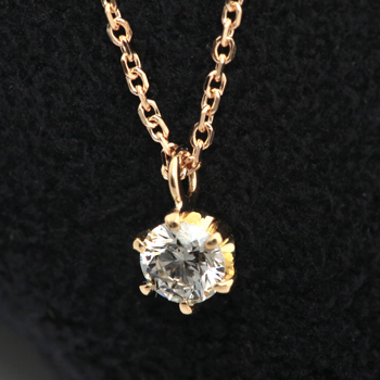 ダイヤモンド ネックレス K18 一粒 0.2ct 鑑定書付 0.285ct Eカラー