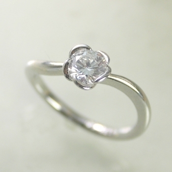 婚約指輪 ダイヤモンド 0.3カラット プラチナ 鑑定書付 0.343ct D