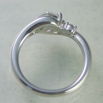 婚約指輪 ダイヤモンド 0.4カラット プラチナ 鑑定書付 0.428ct Fカラー IFクラス 3EXカット H&C CGL T0983-4049 HKER*0.4_画像2