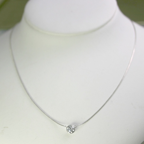 ダイヤモンド ネックレス プラチナ 一粒 0.3ct 鑑定書付 0.387ct Dカラー FLクラス 3EXカット H&C CGL_画像2