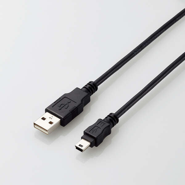 USB2.0ケーブル [A-miniB] 2.0m USB認証取得 UL規格・USB2.0規格の伝送速度480Mbpsの高速データ転送に対応: U2C-AM20BK/ID_画像2