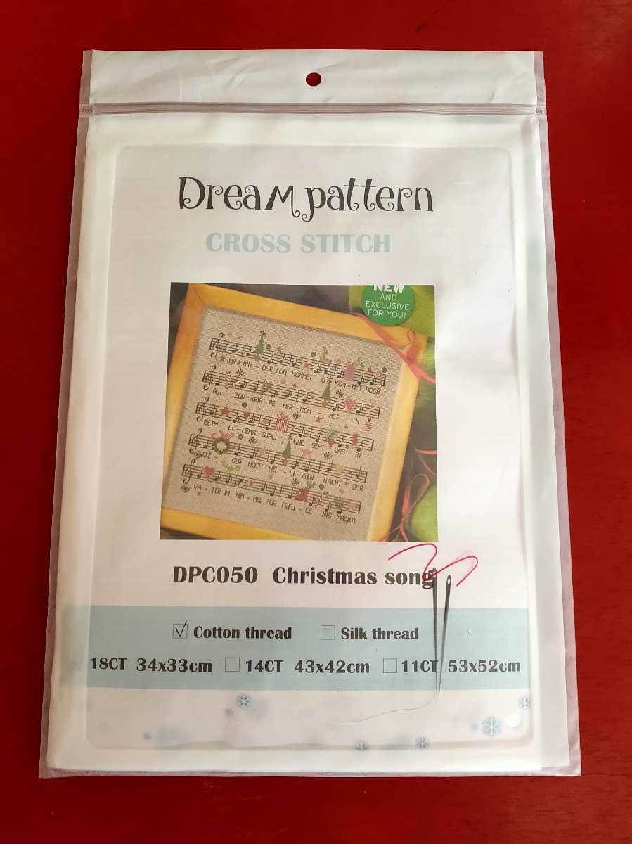 クロスステッチキット クリスマスソング 楽譜 譜面 33×34cm 刺繍