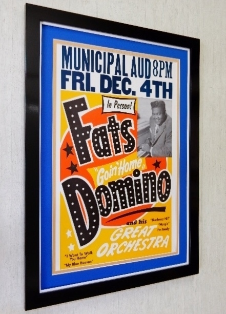 ファッツ・ドミノ/ニューオリンズ・ライブポスター額装/New Orleans Rock&Roll History/Fats Domino//NOLA/ニューオリンズ・ピアノ