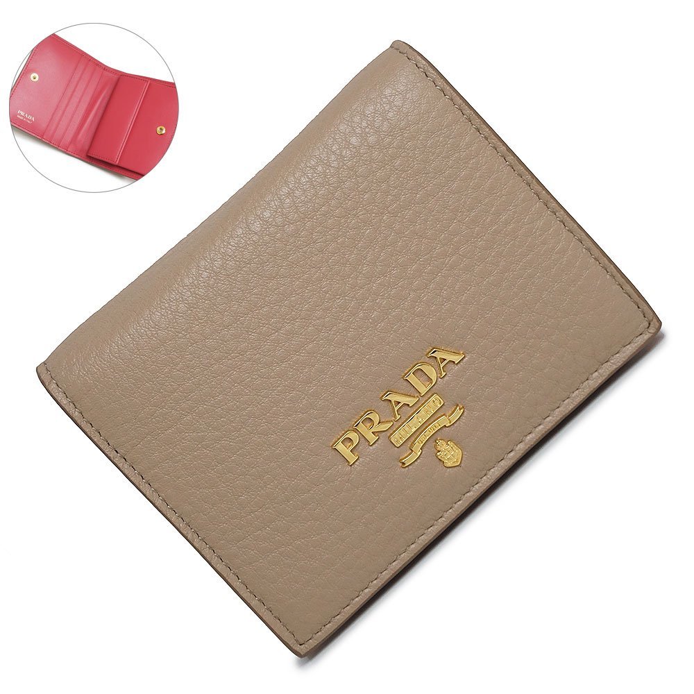 新品・未使用品）プラダ PRADA カーフレザー ダイノ カラー コンパクト