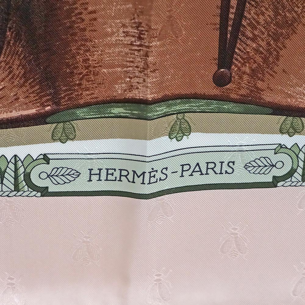 （新品・未使用品）エルメス HERMES シルク 100％ カレ 90 NAPOLEON ナポレオン スカーフ 刺繍入り ピンク ホワイト ブラウン_画像6