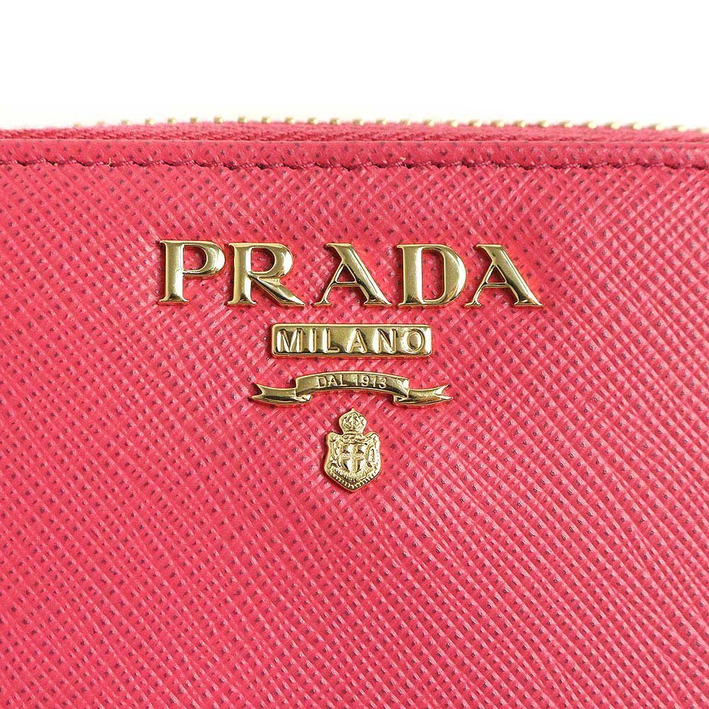 極美品 PRADA プラダ サフィアーノ メタル コインケース ペオニア・ピンク-