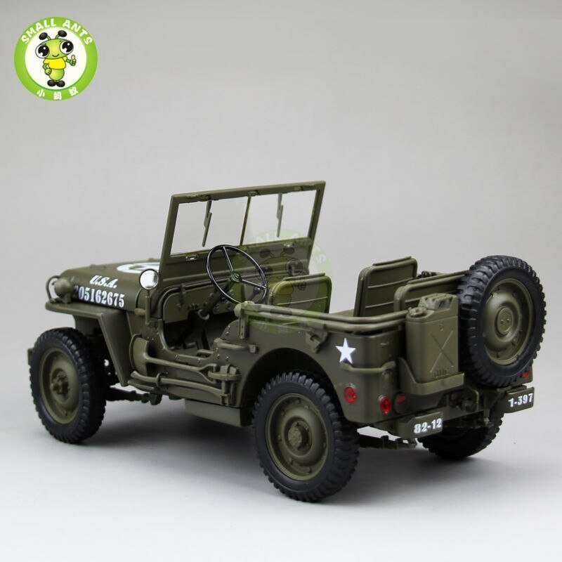 【送料無料】1/18 1941 JEEP WILLYS MB US ARMY WWII ミリタリー 軍用車両 緑 グリーン ダイキャストカー ミニカー モデルカー ディ 新品_画像2