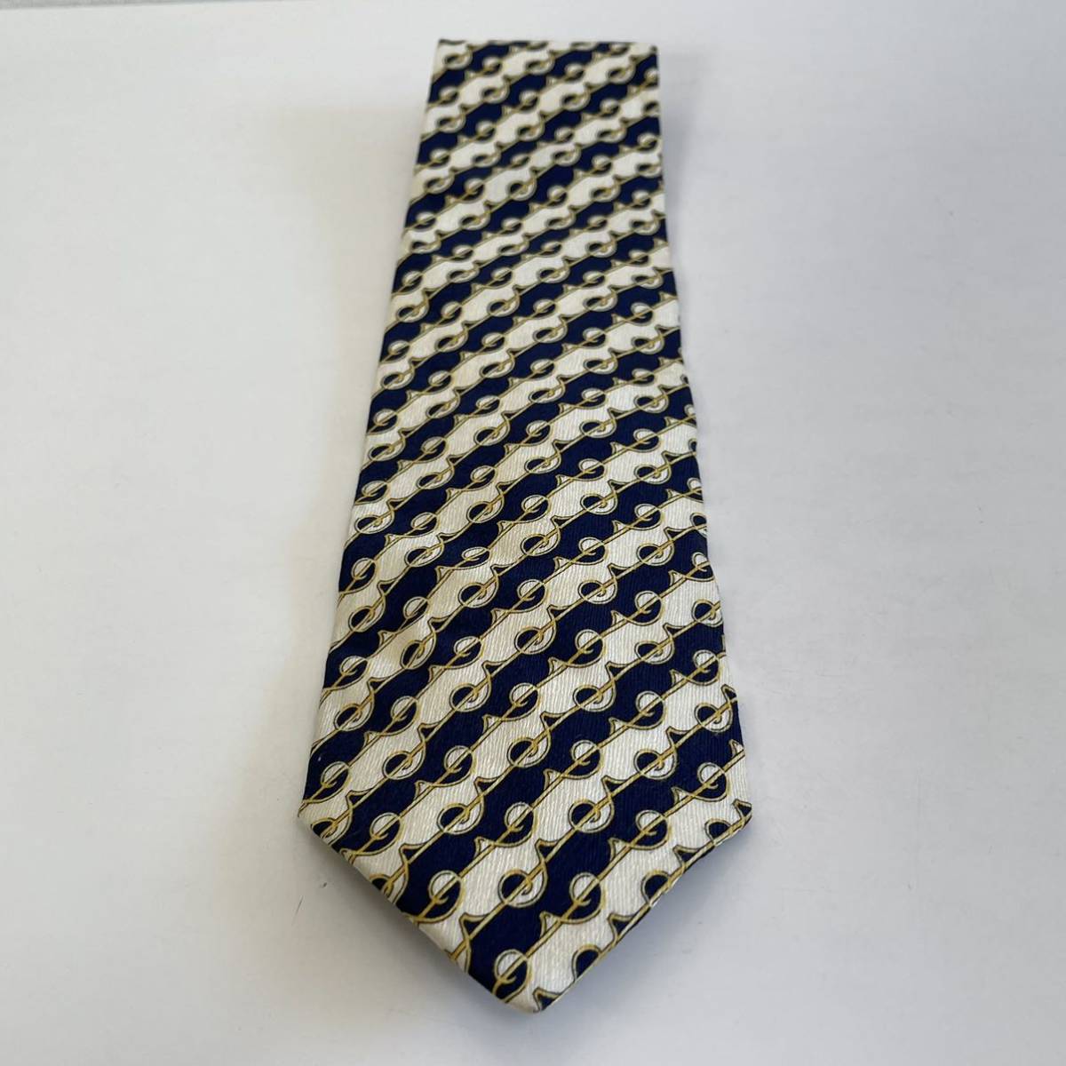 VERSACE ( Versace .) Versace темно-синий белый полоса галстук 