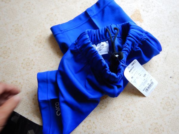 RBOX3 спорт Asics синий брюки semi шорты Royal bru120 115-125 51-57 поли 95 AG803J неиспользуемый товар 